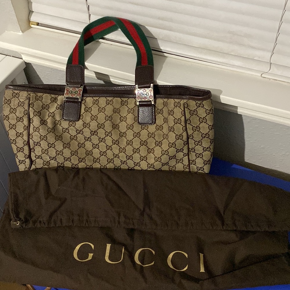 Authentic Gucci Original GG Canvas Pop Tote - Large - Used Condition